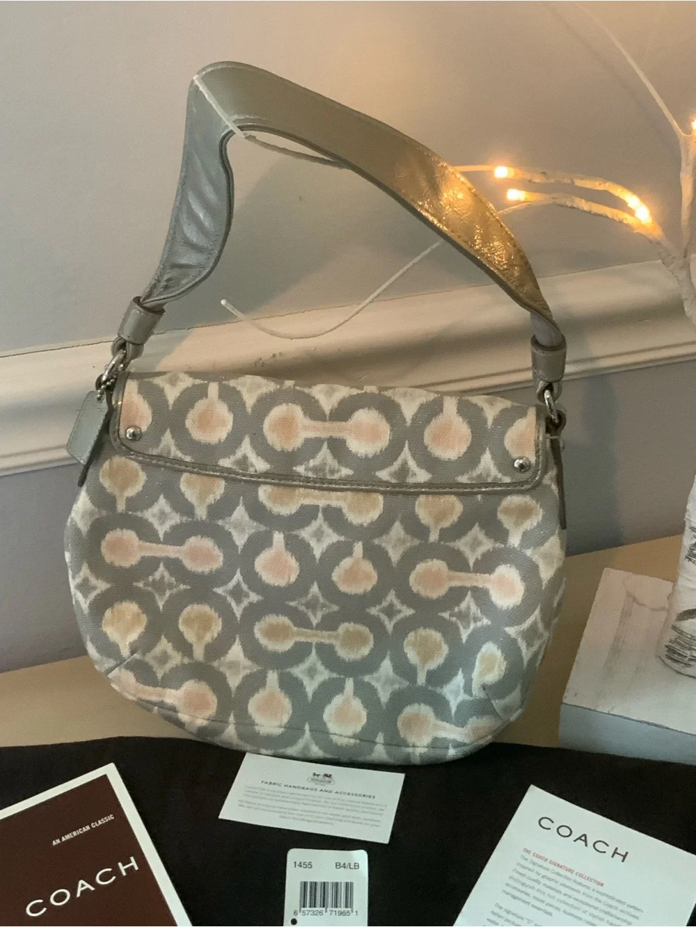 Coach Kristin Signature OP Art Ikat Shoulder Bag